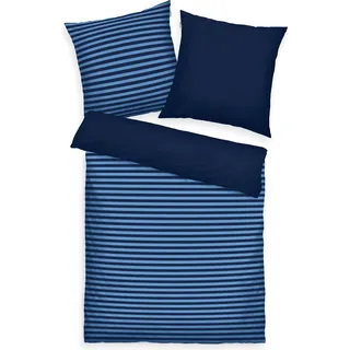 Tom Tailor Bettwäsche RENFORCE QUERSTREIFEN Dark Navy/Cool (70, 200 cm)