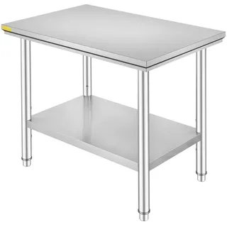 Edelstahl Arbeits- und Basteltisch 900 x 600 x 70 mm - Vielseitig einsetzbar für Essenszubereitung, Näharbeiten, Waschen, Basteln, Garage, und mehr