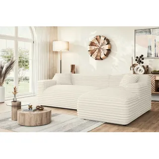 Home Affaire »LILLIANA Designsofa, L-Form mit Recamiere rechts/links bestellbar« L-Form mit Wellenunterfederung, Maße B/T/H: 256/160/76 cm,