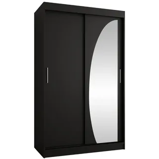 Mirjan24 Schwebetürenschrank Wika 120 x 200 x 62 cm Schwarz