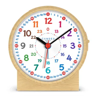 Cander Berlin MNU 1109 S Kinderwecker Wecker Kinder lautlos Holzoptik geräuschlos Licht Snooze Tischuhr Beleuchtung Kinderzimmer Jungen Mädchen, 10,8 cm