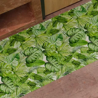 PETTI Artigiani Italiani - Küchenteppich, Rutschfester Waschbarer Küchenteppich, Küchenläufer, 52x380 cm, Design Tropical 05, 100% Made in Italy