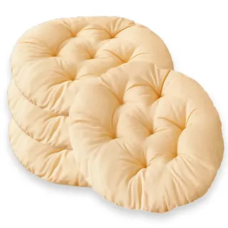 4er Set Stuhlkissen Rund 40cm,Runden Sitzkissen Gefüllte Sitzkissen,Stuhlkissen Anthrazit für Gartenstuhl,Bürostuhl,Balkonstuhl,Weiche Indoor & Outdoor Kissen Sitzpolster für Haus Wohnzimmer Esszimmer