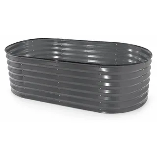 Metallhochbeet für Kinder, ovales Hochbeet 160x80x45 cm anthrazit - Grau