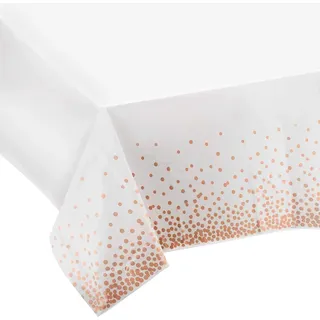 Einweg Tischdecke, Bierzeltgarnitur, Kunststoff, Wasserabweisend, 137 x 274 cm, Rosegold, 4 Stück - Rosa