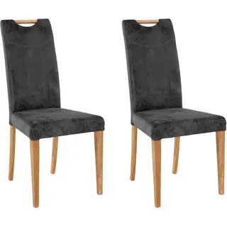 Home Affaire Esszimmerstuhl Roberta Mikrofaser grau 2er Set