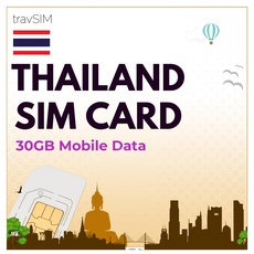 travSIM Thailand SIM Karte | 30GB Mobile Daten 4G/5G-Geschwindigkeiten | funktioniert auf iOS- und Android-Geräten| Der Plan auf Dieser Thailand SIM Karte ist 15 Tage lang gültig