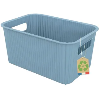 SUNDIS Vibes, Aufbewahrungskorb aus Kunststoff mit Griffen, 4L, Arktisches Blau, stapelbar, ideal für kleine Gegenstände und Accessoires im Bad, Schlafzimmer, in der Küche oder im Büro