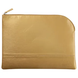 Rhodia 116717C - Rhodiarama Reißverschlusstäschchen aus italienischem Kunstleder, Großformat (21x28 cm), Gold, 1 Stück