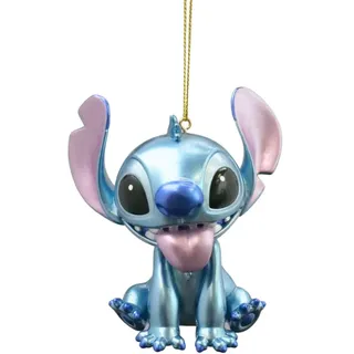 Christmas Inspirations by Disney Christbaumfigur Stitch Ornament metallic 9x9cm Offiziell lizenziert Weihnachtskugel PVC blau | Dekofigur für Weihnachtsbaum & Geschenkidee