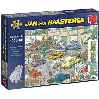 JUMBO Spiele Jumbo Jan Van Haasteren Puzzle 1000 Teile Jumbo geht einkaufen ab 12 Jahren Comic Puzzle Mehrfarben