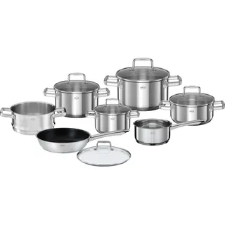 Rösle MOMENTS Topf-Set 8-tlg. Kochtopf + Dampfgareinsatz + Bratentopf + Kasserolle + Bratpfanne