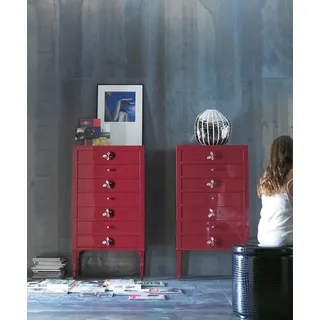 Kommode Hochschrank Sideboard Schränke Möbel Massive Italienische Einrichtung - Rot