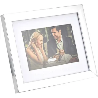 Kate & Milo Bilderrahmen mit Aufschrift We Decided On Forever, Hochzeits-Bilderrahmen, Geschenk für Brautpaare, silberfarben