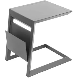 Aluminiumtisch mit Zeitungsständer ALLURE - Grau