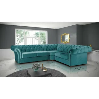 Turkis Chesterfield Ecksofa Sofa Couch Polster Eck Sofas Garnituren Sitz Ecke - Türkis