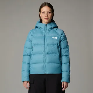 Daunenjacke THE NORTH FACE "W HYALITE DOWN HOODIE - EU", Damen, Gr. S (36), blau (algae blau), Steppware, Obermaterial: 100% Nylon. Wattierung: 80% Daunen, 20% Federn, unifarben, hüftlang, hoch geschlossener Ausschnitt, Raglanärmel eingefasste Kante, Jacken Daunenjacke, atmungsaktiv, windabweisend, mit angeschnittener Kapuze