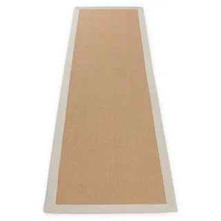 carpetfine Sisal Sisalteppich 75 x 300 cm Beige/Creme