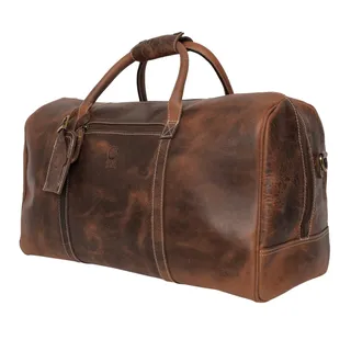 Leder Reisetasche Herren - Weekender Sport Travel Umhängetaschen Flugzeug Handgepäck Männer Duffle Bag (Gross)