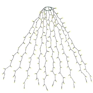 salcar 3m Christbaumbeleuchtung mit Ring, und 10 Girlanden, 350er LED Lichterkette Überwurf Wasserdicht für 120cm bis 350cm Tannenbaum Warmweiß