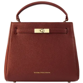 VICTORIA HYDE Damen Handtasche PU Leder Henkeltaschen Elegant Taschen Große Schultertasche Damen Tote Shopper mit Mehreren Fächern für Arbeit Schule Reisen-Rötlich braun