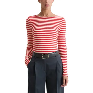 Marc O'Polo Langarmshirt MARC O'POLO, Damen, Gr. L, multi a57, Single Jersey, Obermaterial: 100% Baumwolle, U-Boot-Ausschnitt, Shirts Langarmshirt, im schönen Streifenmuster