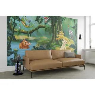 Komar Vlies Fototapete - Simba and Friends - Größe 368 x 248 cm - Kinderzimmer, Kindertapete, Tapete