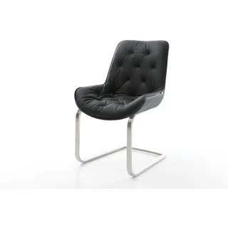 DeLife Freischwinger Taimi-Flex Leder schwarz