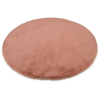 Hochflorteppich , Rosa , Textil , Uni , rund , Oeko-Tex® Standard 100 , für Fußbodenheizung geeignet , Teppiche und Böden, Teppiche, Runde Teppiche