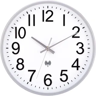NESIFEE Funkuhr Wand Lautlos Funkwanduhr Geräuschlos 30 cm Wohnzimmeruhr | Wanduhr Funk,Wanduhr Ohne TickgeräUsche,Batterie Betriebene,Quarz,Moderne,für Küche Kinderzimmer Bahnhofsuhr Badezimmeruhr