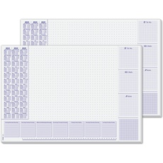 SIGEL HO355/2 Papier-Schreibtischunterlage, ca. DIN A2, mit 3-Jahres-Kalender und Wochenplan 2023 - 2025, 30 Blatt - 2er Pack - in nachhaltiger Verpackung