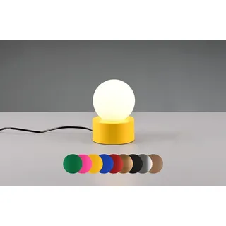 lightling Cordula Tischlampe, mit Fuß aus rotem Metall, Milchglasschirm weiß, On/Off Touch-Funktion, Ø 12 cm, Höhe 17 cm - Rot