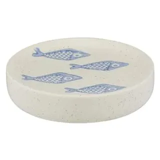 Wenko Seifenschale Aquamarin, 24312100, Weiß aus Keramik Ø 12 cm