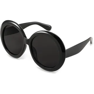 FEISEDY Übergroße Runde Sonnenbrille Damen Herren Partybrille B0017 | Retro Große Brille, für Party Konzert Rave Festivals, UV400 Schutz