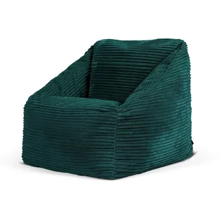 I.C.O.N. Icon Natalia Sitzsack Kinder, Blaugrün, Flauschiger Cord Stoff, Sitzsack Cord mit Füllung, Bequemer Kinder Sessel, Kuschelsessel, Lese Sessel, Schlafzimmer, Kinderzimmer, Spielzimmer