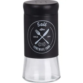 Excellent Houseware | Salz- Und Pfefferstreuer - Glas Mit Metalldeckel - 2 Stück - Salzstreuer - Pfefferstreuer - Schwarz