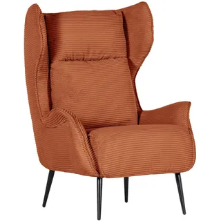 Landscape Ohrensessel , Terracotta , Textil , 83x106x89 cm , Stoffauswahl, erweiterbar (Typenauswahl) , Wohnzimmer, Sessel, Ohrensessel