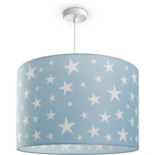 Paco Home Pendelleuchte "Capri 315", E27 Kinderlampe Deckenlampe LED Kinderzimmer Sternenhimmel Motiv E27, blau