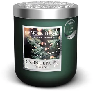 Duftkerze, kleines Glas, 110 g - 30 Stunden, Weihnachtsbaumduft (Kiefer und Zedern). Heart & Home