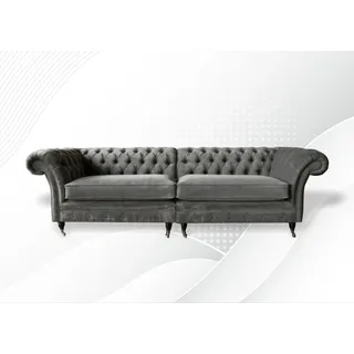 xxl Sofa 4 Sitzer Couch Chesterfield Polster Sitz Garnitur Leder Textil Graue