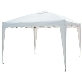 VERDELOOK Automatisch klappbarer und faltbarer Pavillon mit Eisenrahmen, 2x2 m, weiß
