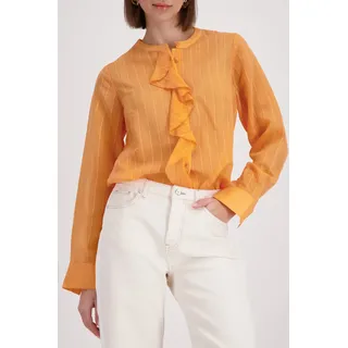 Monari Rüschenbluse "Streifen + Volants" mit Volants, orange