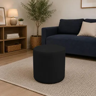 Talamo Italia - Pouf Abate, Mehrzwecksessel, Sitzsack, Hockerhocker, Made in Italy, 40x40 h42 cm, Schwarz