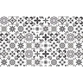 Ambiance Sticker Selbstklebende Wandtattoo Aufkleber, Wanddekoration, Fliesenaufkleber für Badezimmer und Küche Rosaces Nuance de Gris - 60 Stück Aufkleber 20 x 20 cm