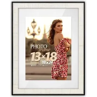 ZEP MDF Fotorahmen Roma weiß 18x24 cm mit Passepartout 13x18 cm