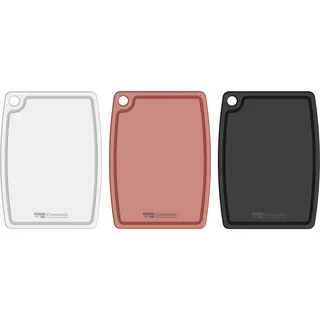 Greenworks Satz von 3 Schneidebretter Recyceltes Plastik 37x28cm Rosa Schwarz Weiß