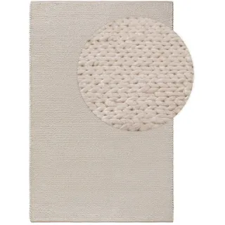 Kunstloft Wollteppich Uno Cream 120x170 cm , Beige , Textil , Beton Optik , Rechteckig , 120x1 cm , Gots , pflegeleicht , Teppiche und Böden, Teppiche, Schafwollteppiche