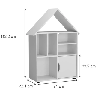 Vicco Kinderregal Estell Weiß 71 x 112.2 cm , Holzwerkstoff , Rechteckig , 71x112.2x32.1 cm , Babymöbel & Kindermöbel, Babyzimmer, Babyregale & Kinderregale