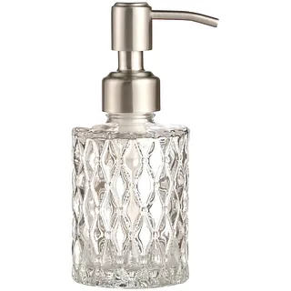 YunNasi Seifenspender mit Edelstahlpumpe, klares Kristalldesign, Vintage und elegant, nachfüllbare flüssige Handseifenschale, Seifenspender für Badezimmer, Theke, Küchenspüle (Style2)