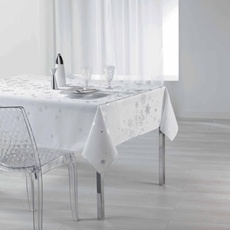 Douceur d'Intérieur Sternbild Nappe Rectangle, Polyester, Blanc, 150 x 240 cm